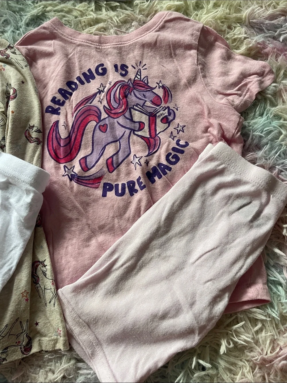 Garanimals Girls Unicorn Pajama Tops - Pink & Cream